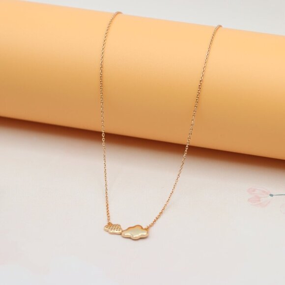 -"Minimalist Rose Gold Cloud Pendant Necklace, Adjustable Chain, XPNL0193 - Picture 7 of 13